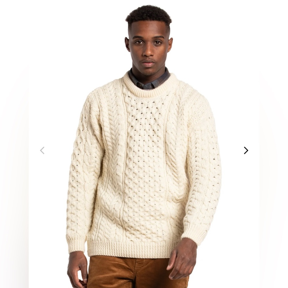 Cream Wool Crewneck Sweater